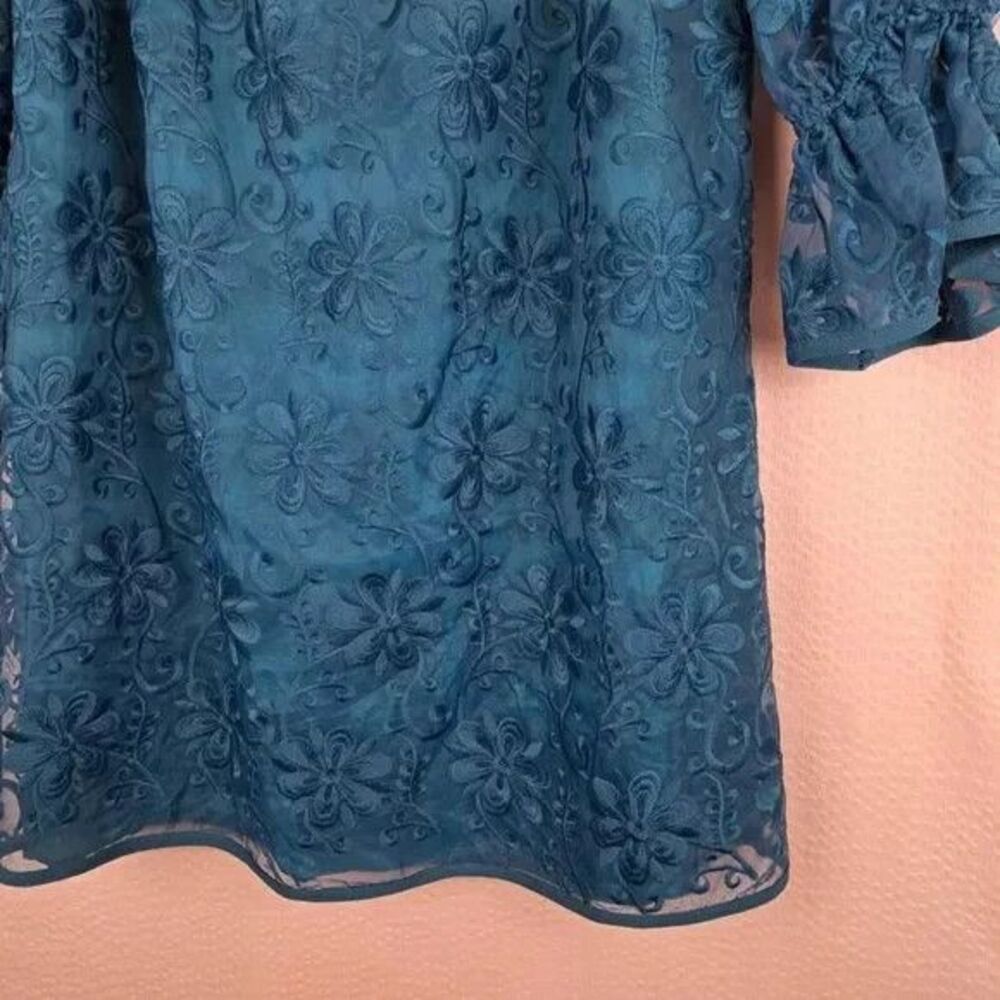 Voom By Joy Han Mini Dress Lace Overlay Made In USA Size XS Off Shoulder - Picture 5 of 11